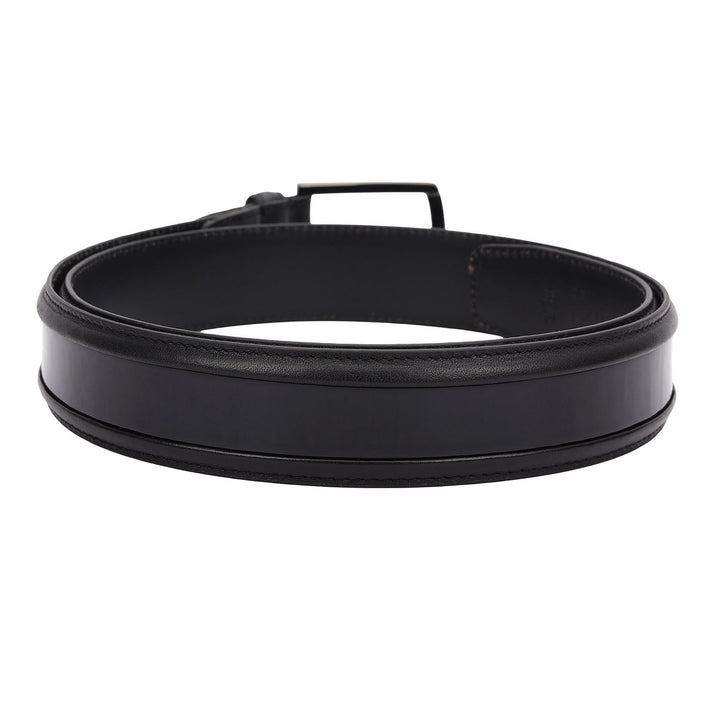 Casual Patent Plain Leather Mens Belt-Black