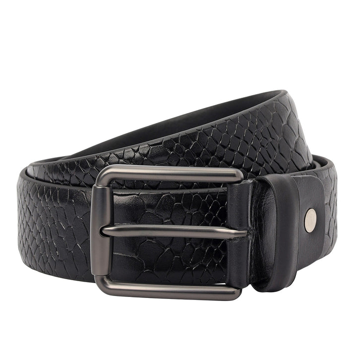 Casual Coro Leather Mens Belt-Black