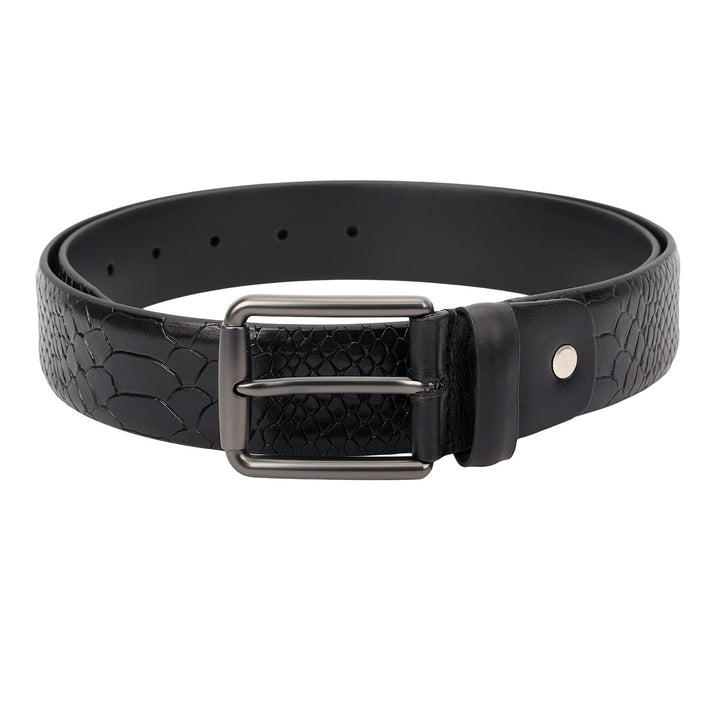 Casual Coro Leather Mens Belt-Black