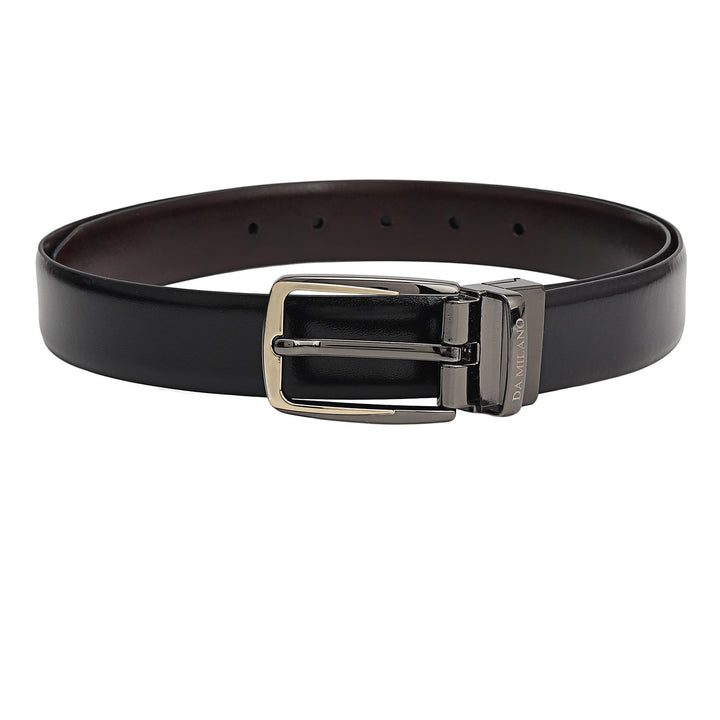 Formal Plain Leather Reversible Mens Belt - Black & Berry