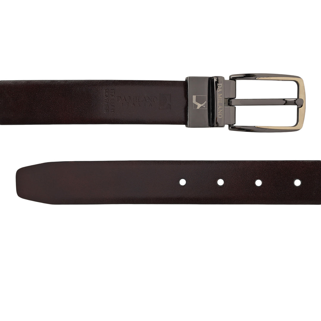 Formal Plain Leather Reversible Mens Belt - Black & Berry