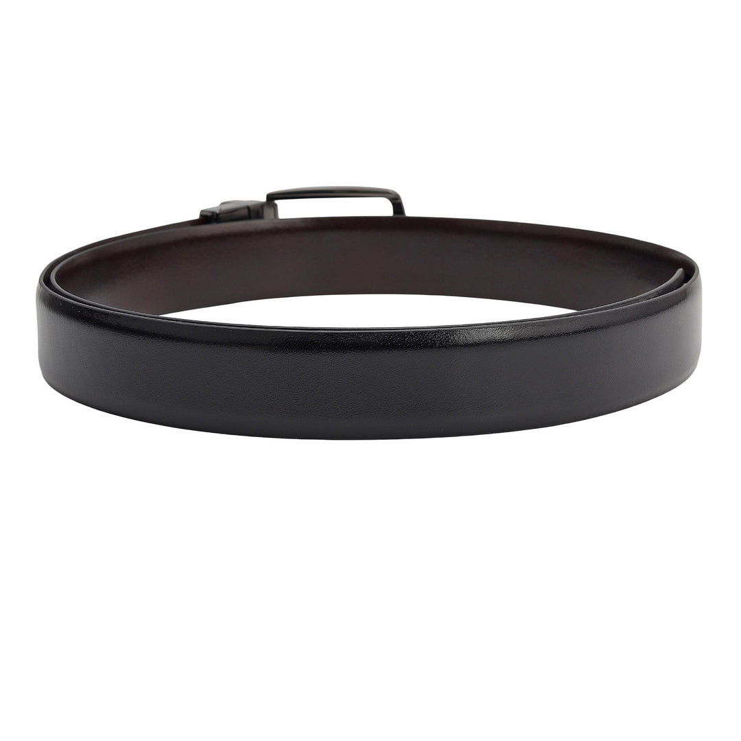 Formal Plain Leather Reversible Mens Belt - Black & Berry