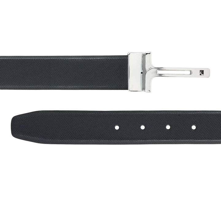 Formal Embossed Leather Mens Belt-Navy