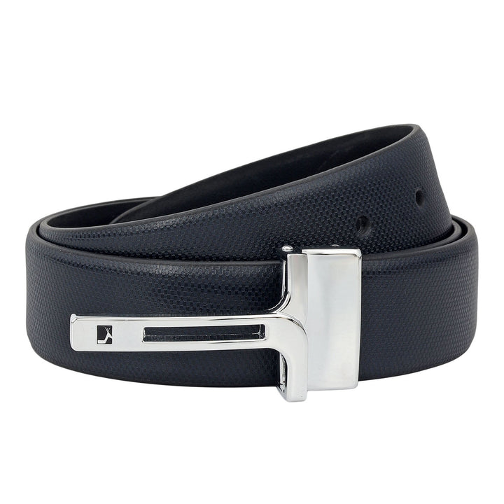 Formal Embossed Leather Mens Belt-Navy
