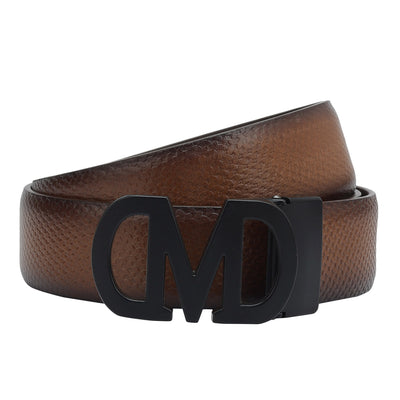 Casual Mat-Emboss Leather Mens Belt
