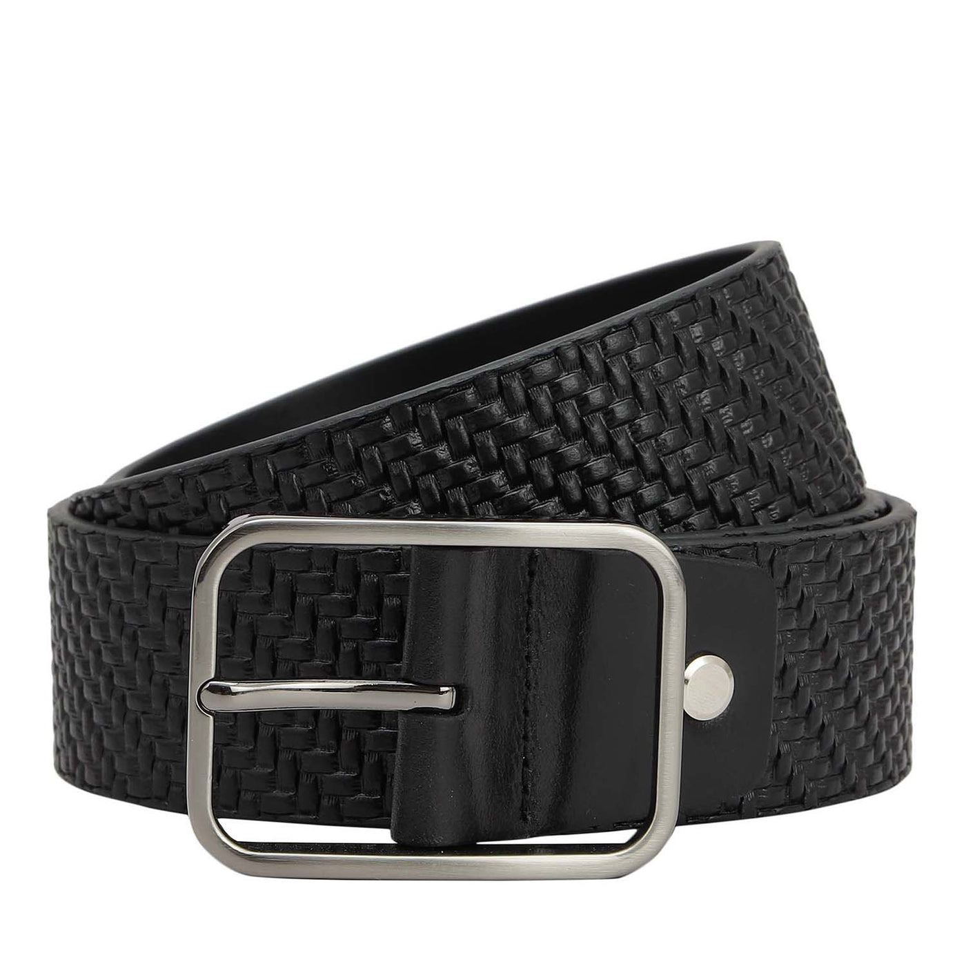 Casual Mat-Emboss Leather Mens Belt