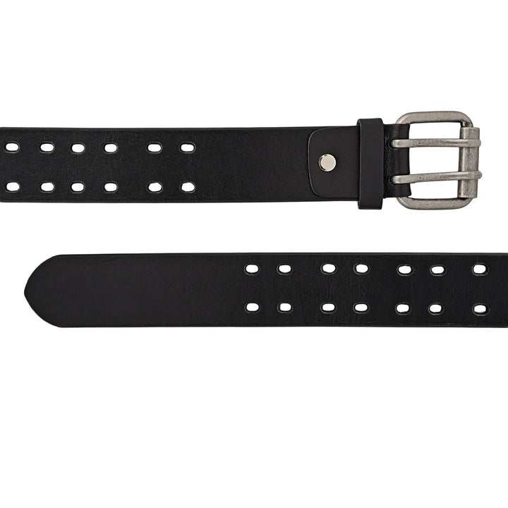 Casual Plain Leather Mens Belt - Black