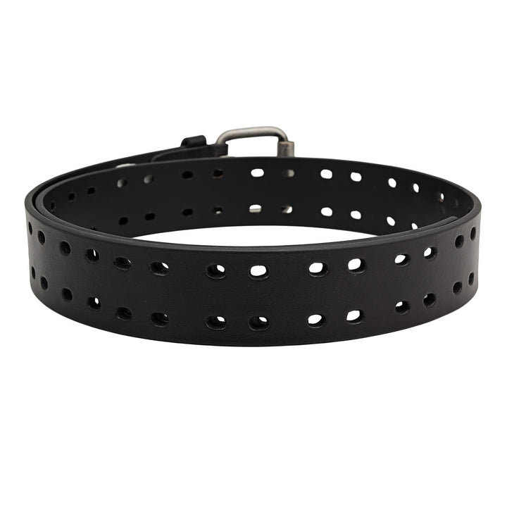 Casual Plain Leather Mens Belt - Black