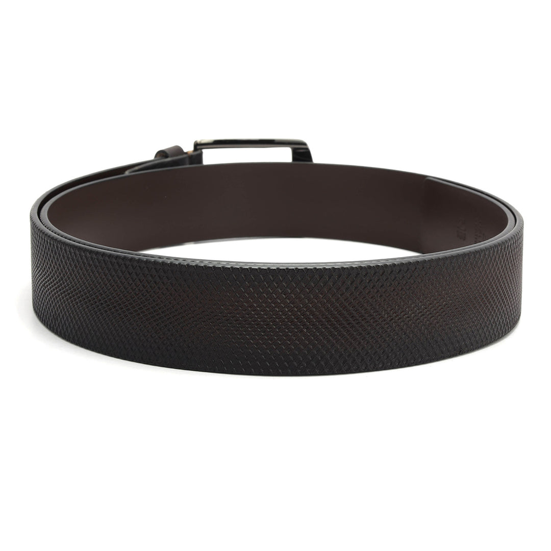 Casual Mat-Emboss Leather Mens Belt - Brown