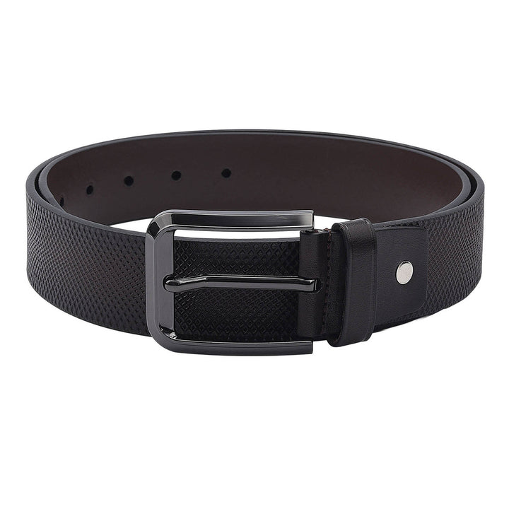 Formal Mat-Emboss Leather Mens Belt-Brown