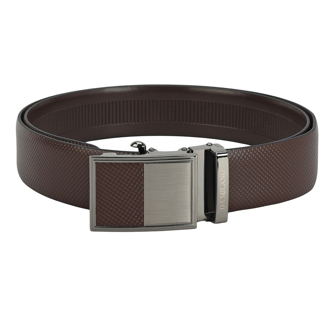 Formal Fish Leather Mens Belt-Brown