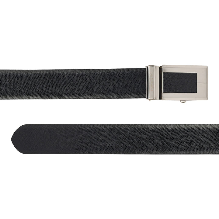 Formal Saffiano Leather Mens Belt-Black