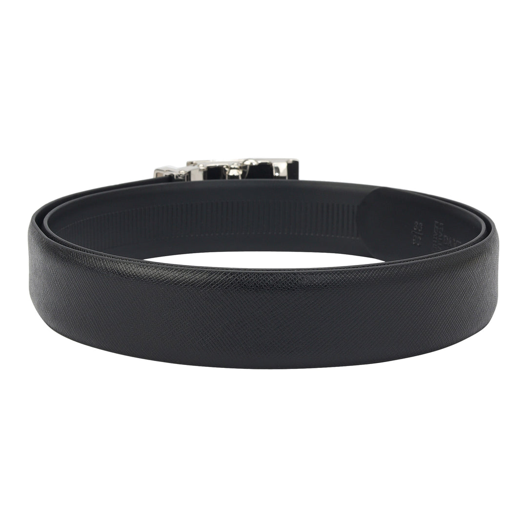 Formal Saffiano Leather Mens Belt-Black