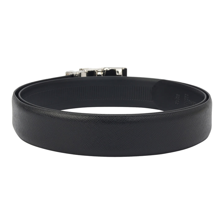 Formal Saffiano Leather Mens Belt-Black