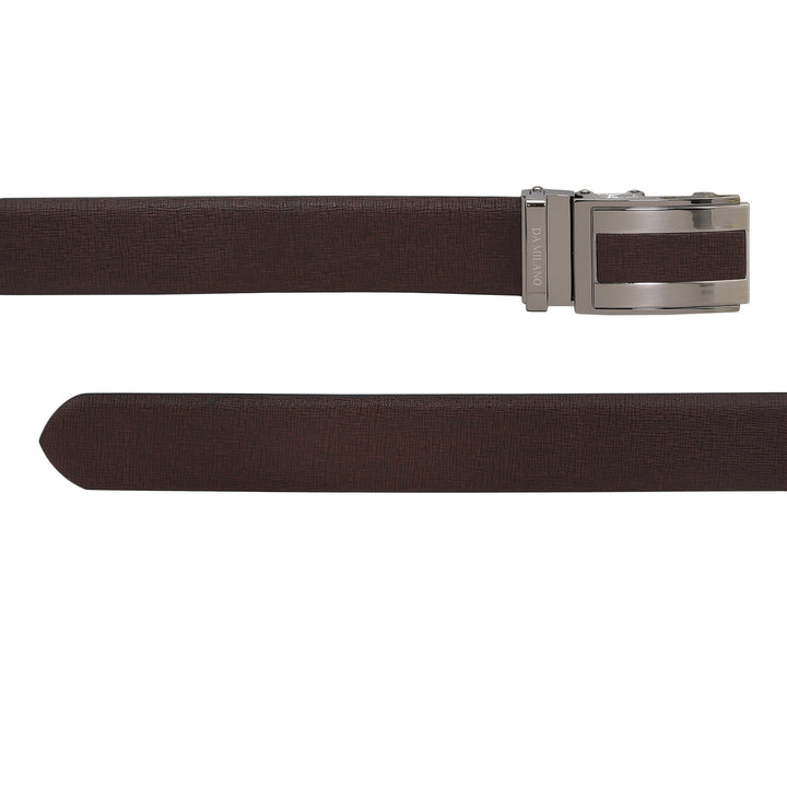 Formal Saffiano Leather Mens Belt - Brown