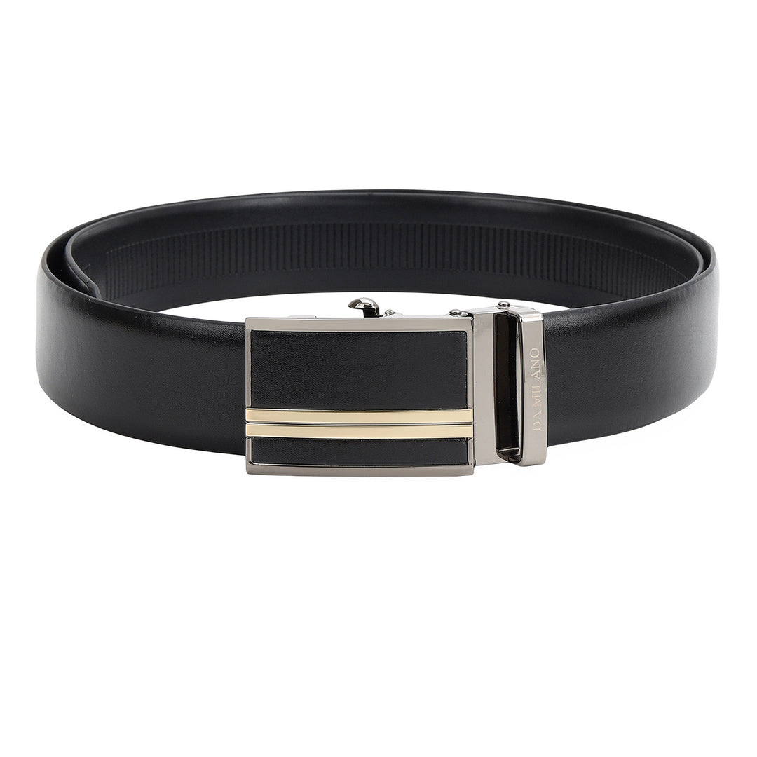Formal Plain Leather Mens Belt-BLACK