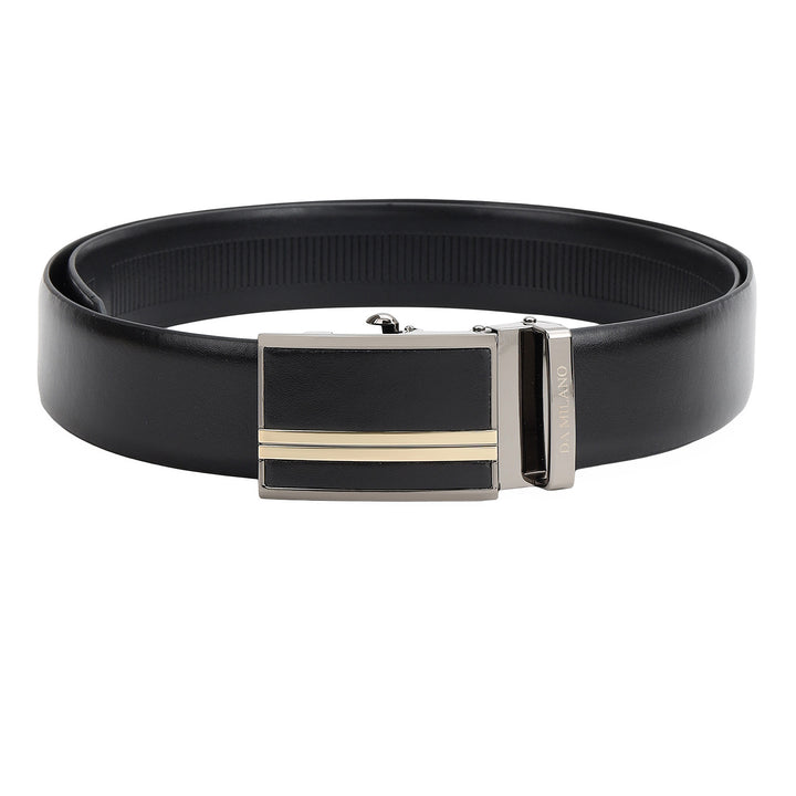 Formal Plain Leather Mens Belt-BLACK
