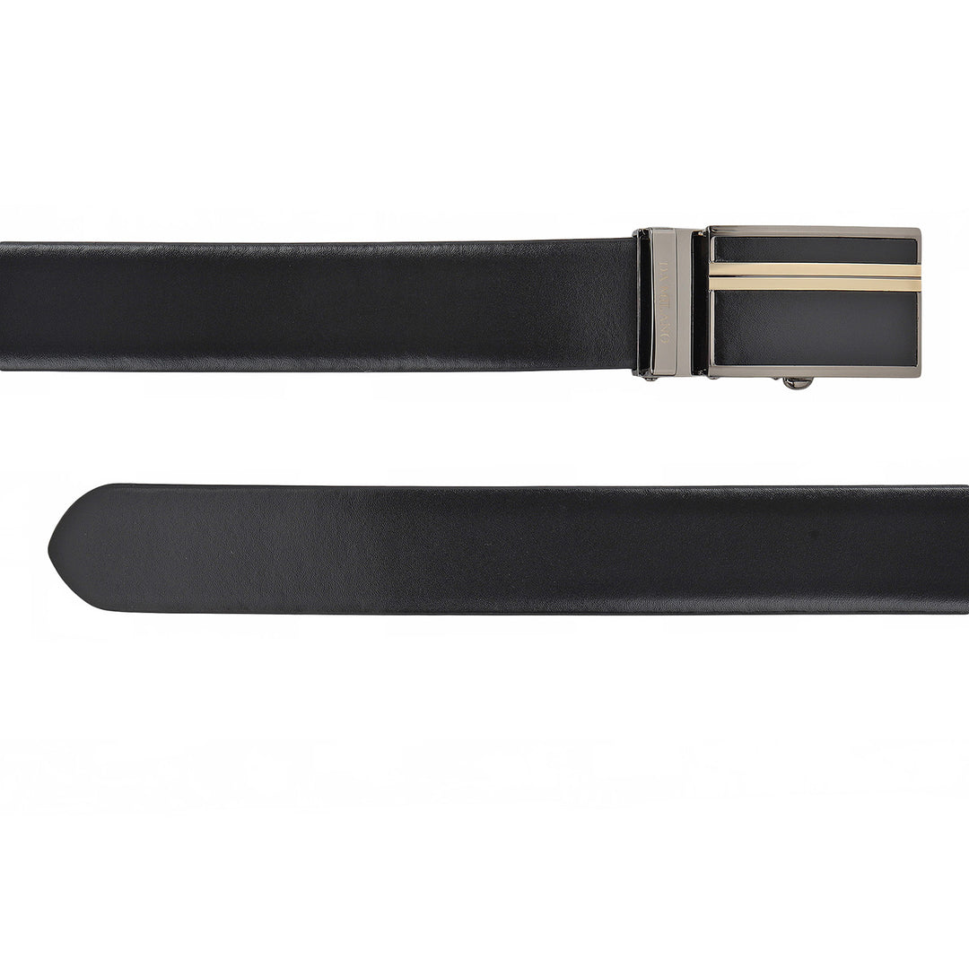 Formal Plain Leather Mens Belt-BLACK
