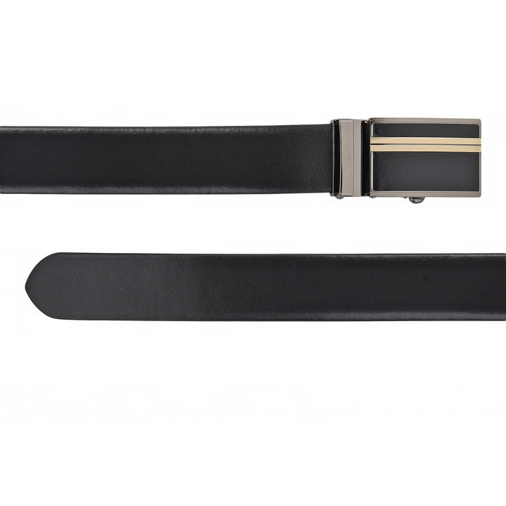 Formal Plain Leather Mens Belt-BLACK