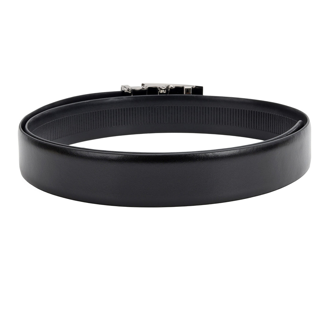 Formal Plain Leather Mens Belt-BLACK