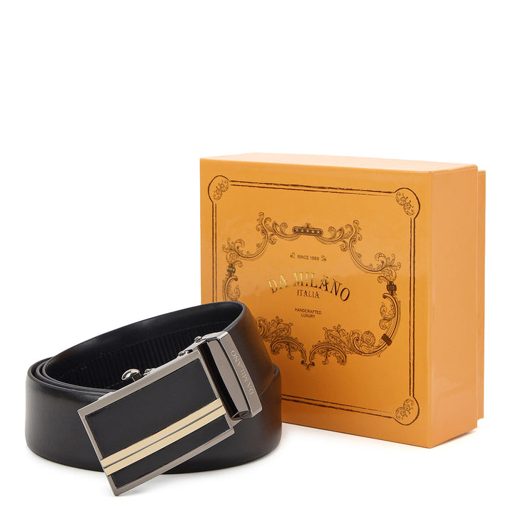 Formal Plain Leather Mens Belt-BLACK