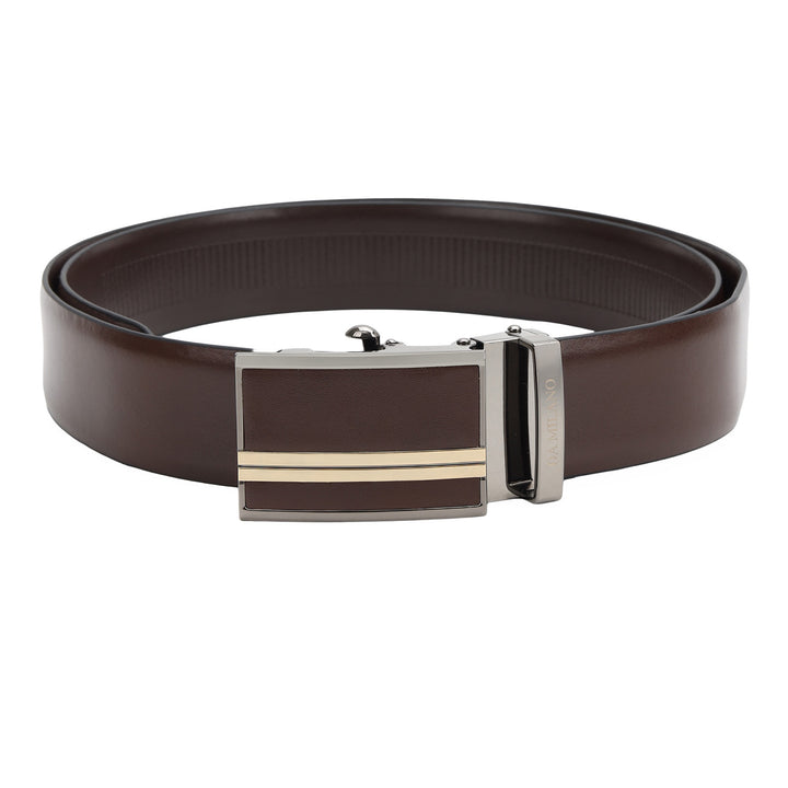 Formal Plain Leather Mens Belt-Brown