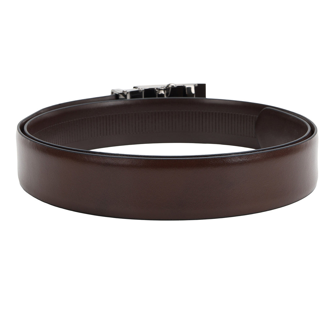 Formal Plain Leather Mens Belt-Brown