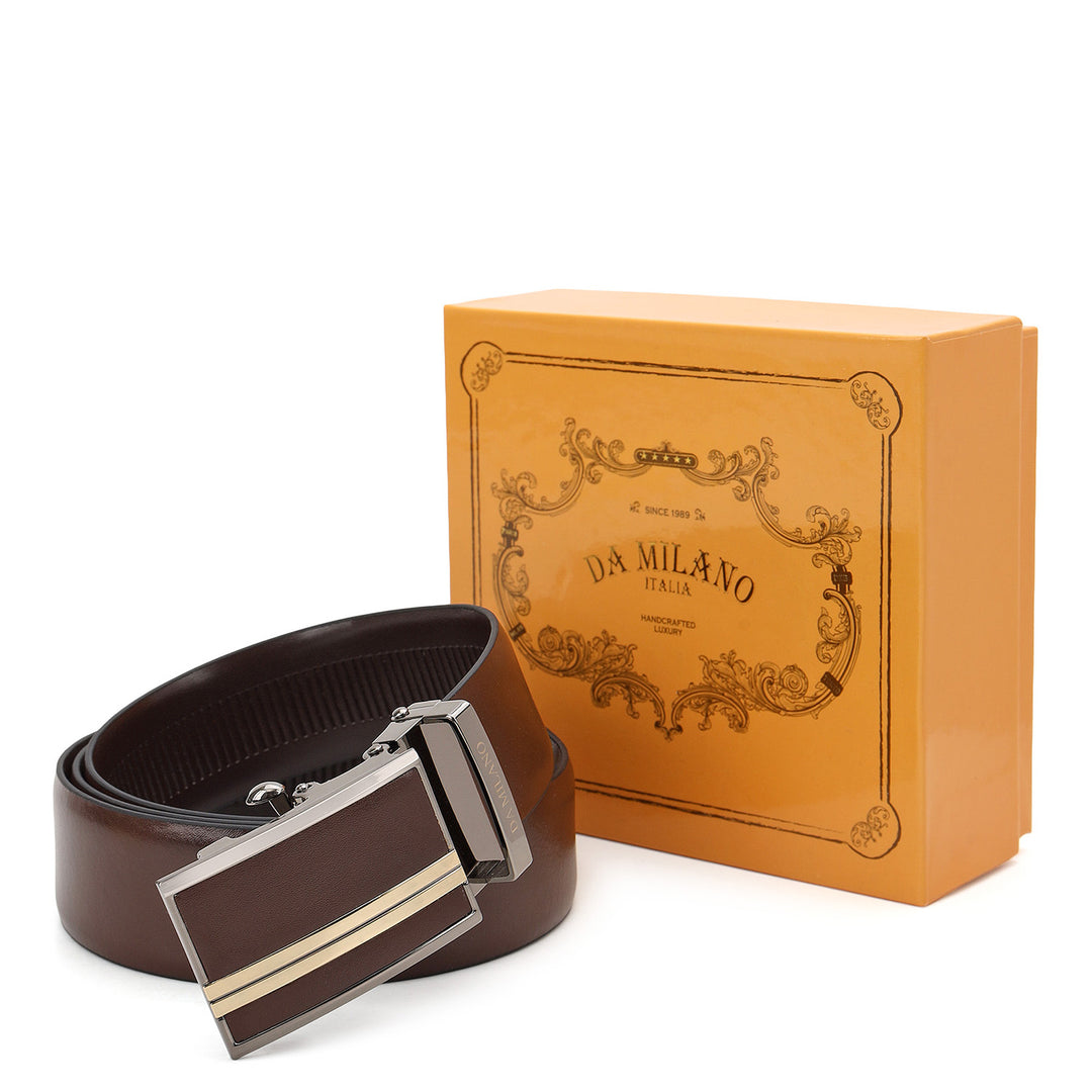 Formal Plain Leather Mens Belt-Brown