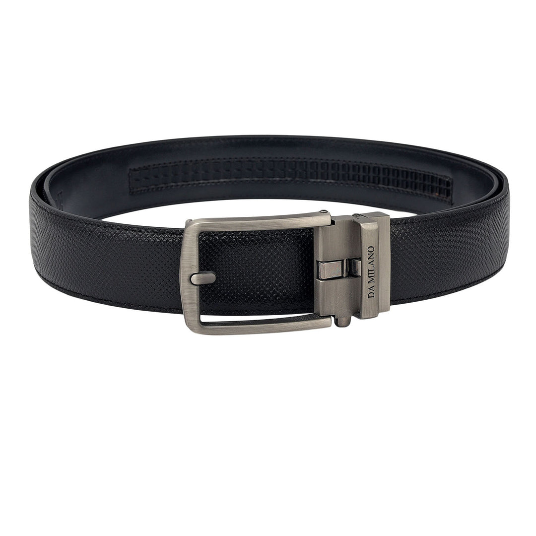 Formal Emboss Leather Mens Belt-Black