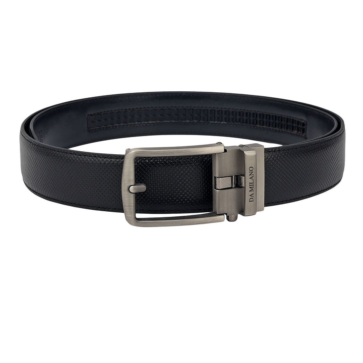 Formal Emboss Leather Mens Belt-Black