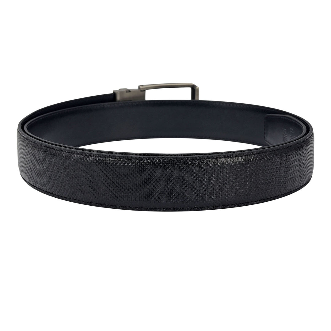 Formal Emboss Leather Mens Belt-Black