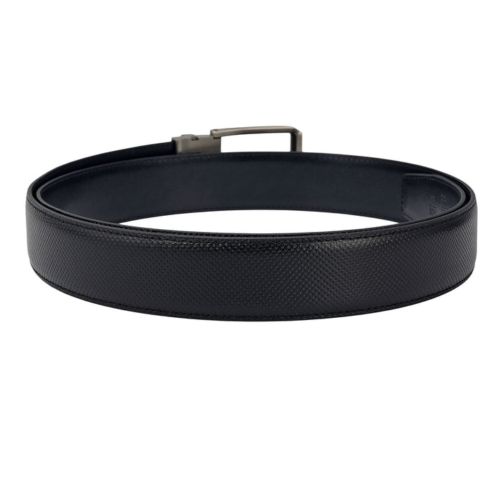 Formal Emboss Leather Mens Belt-Black