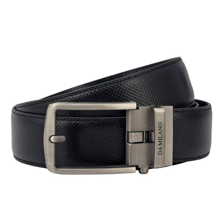 Formal Emboss Leather Mens Belt-Black