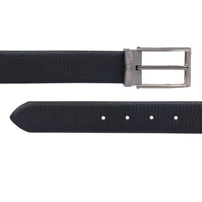 Casual Pebble Leather Mens Belt - Black