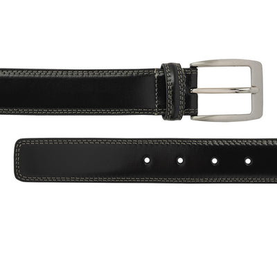 Formal Plain Leather Mens Belt - Black