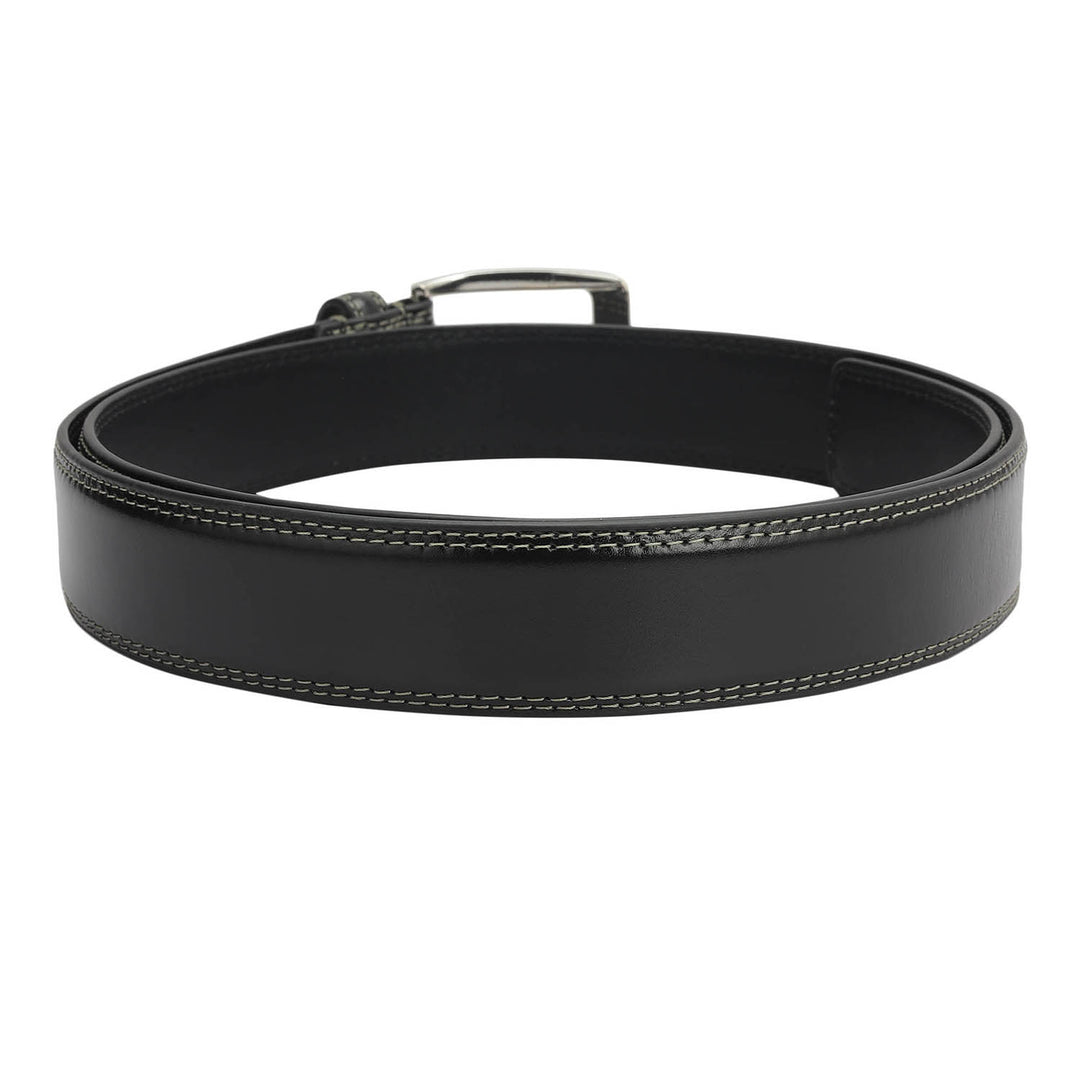 Formal Plain Leather Mens Belt - Black