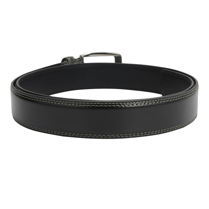 Formal Plain Leather Mens Belt - Black