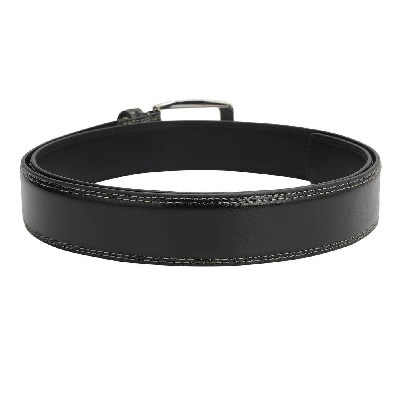 Formal Plain Leather Mens Belt - Black