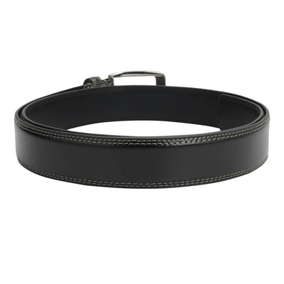 Formal Plain Leather Mens Belt - Black