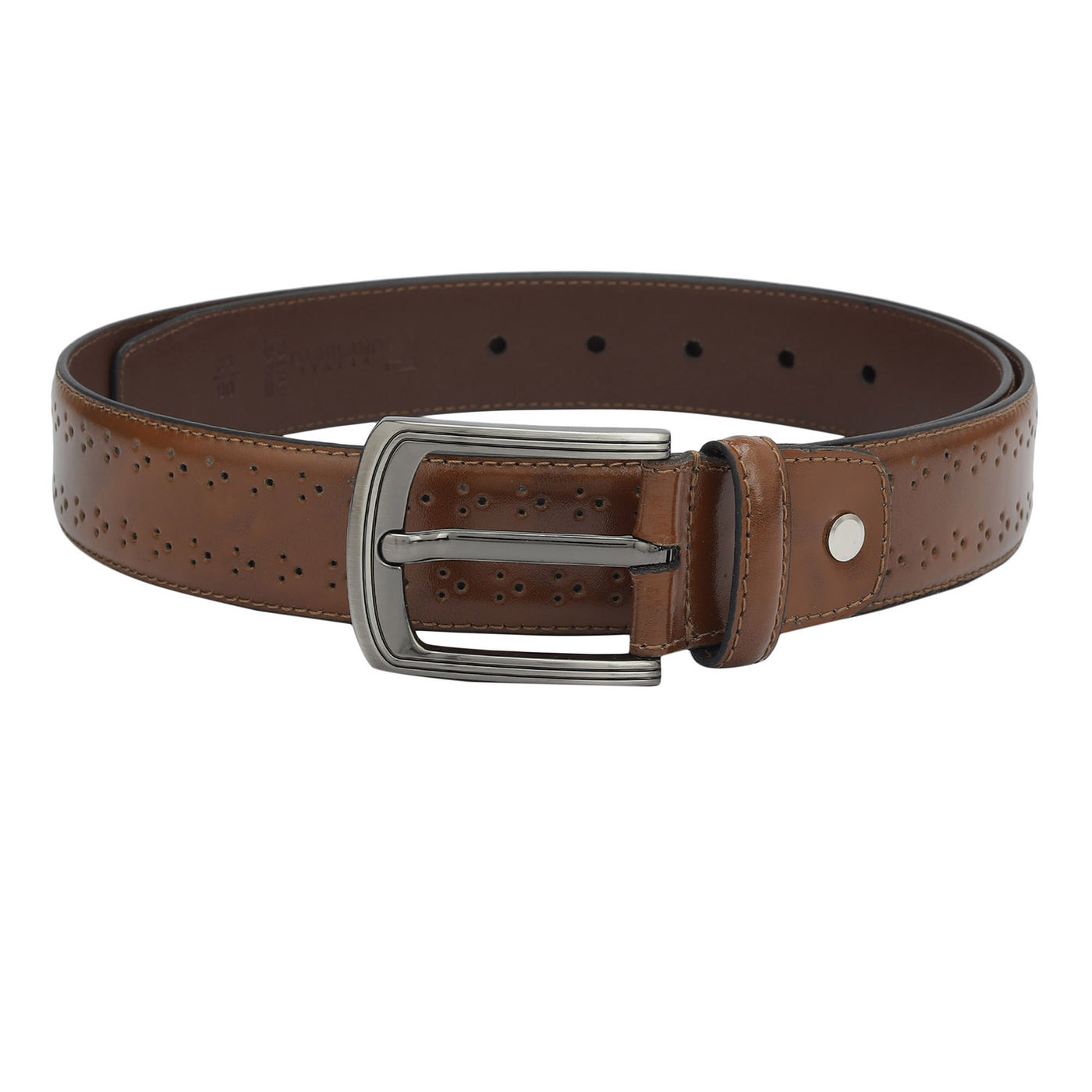 Casual Punch & Plain Leather Mens Belt