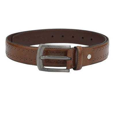 Casual Punch & Plain Leather Mens Belt