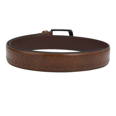 Casual Punch & Plain Leather Mens Belt