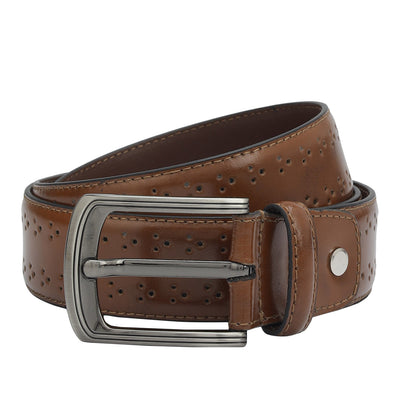 Casual Punch & Plain Leather Mens Belt