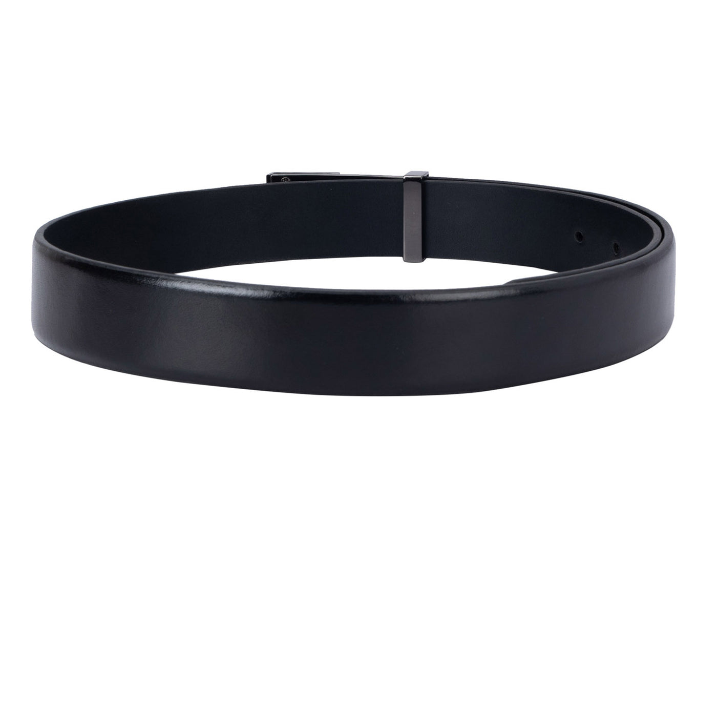 Casual Plain Leather Mens Belt - Black