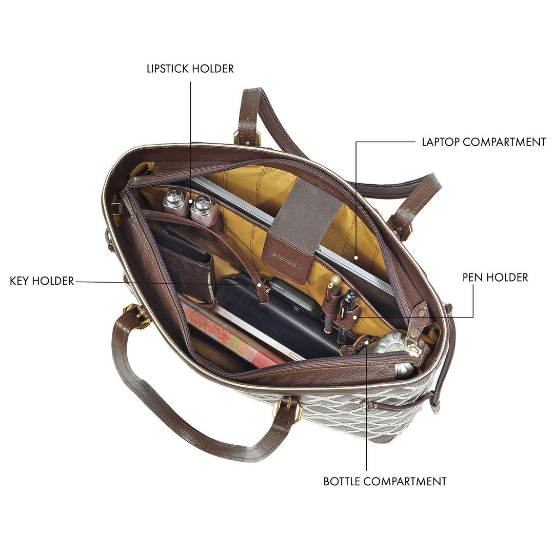 Large Wax Leather Tote - Chocolate