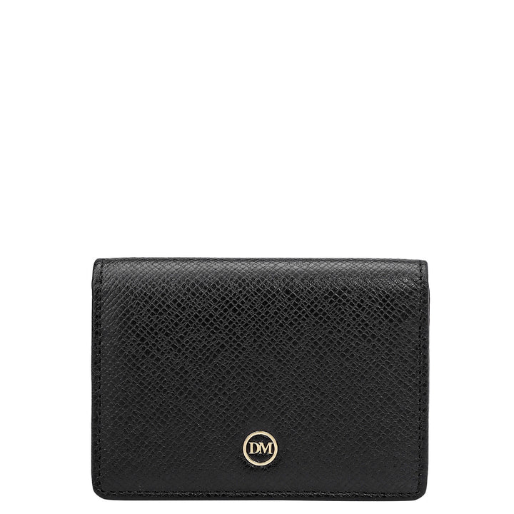 6 Slots Leather Card Case - Black