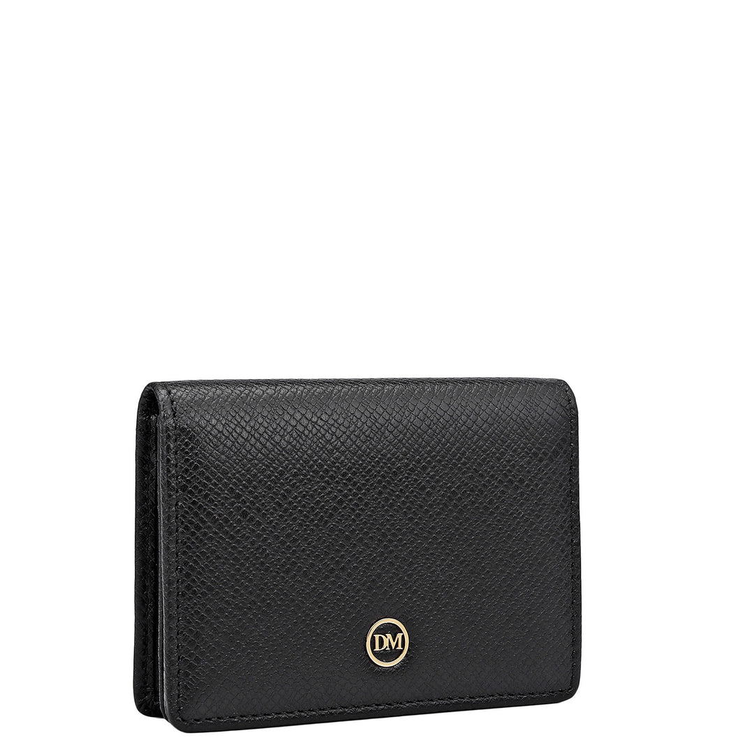6 Slots Leather Card Case - Black