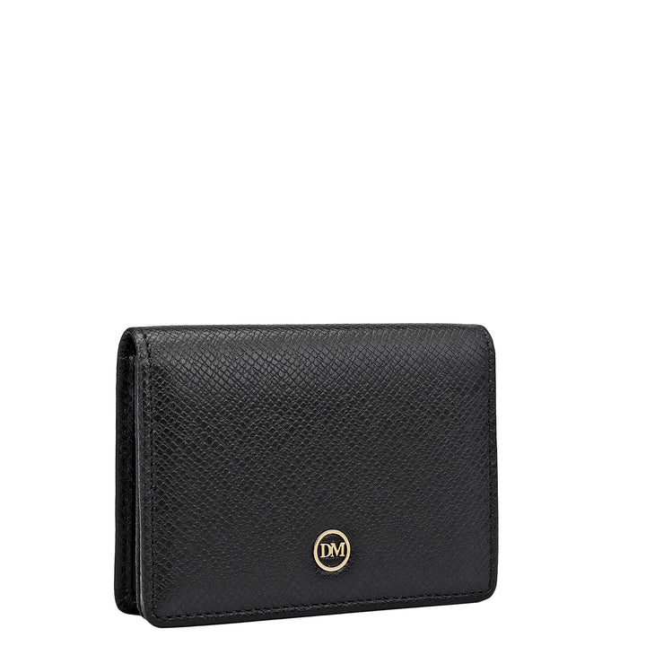 6 Slots Leather Card Case - Black