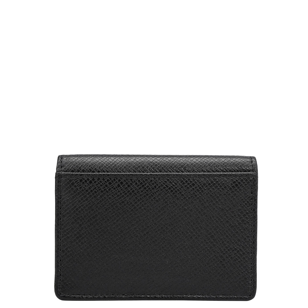 6 Slots Leather Card Case - Black