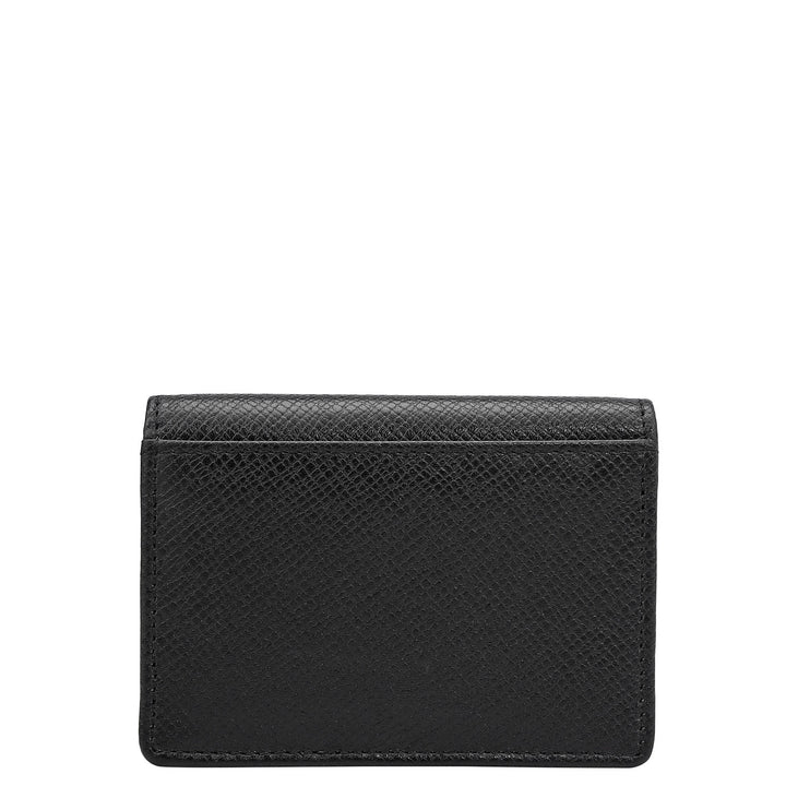 6 Slots Leather Card Case - Black